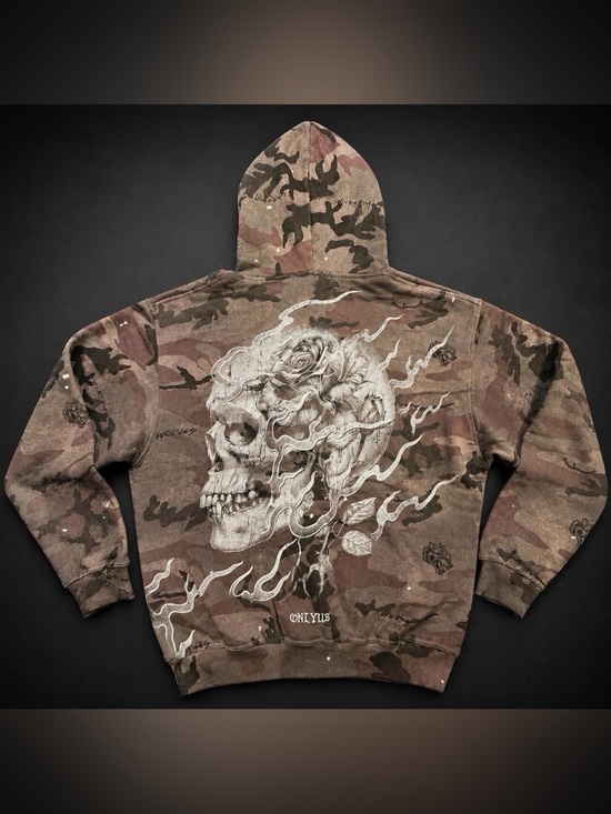 Darc Sport Other - Darc Sport x Civil Regime Camo Skull Rose Hoodie (RED TAG!) - Size L - NWT